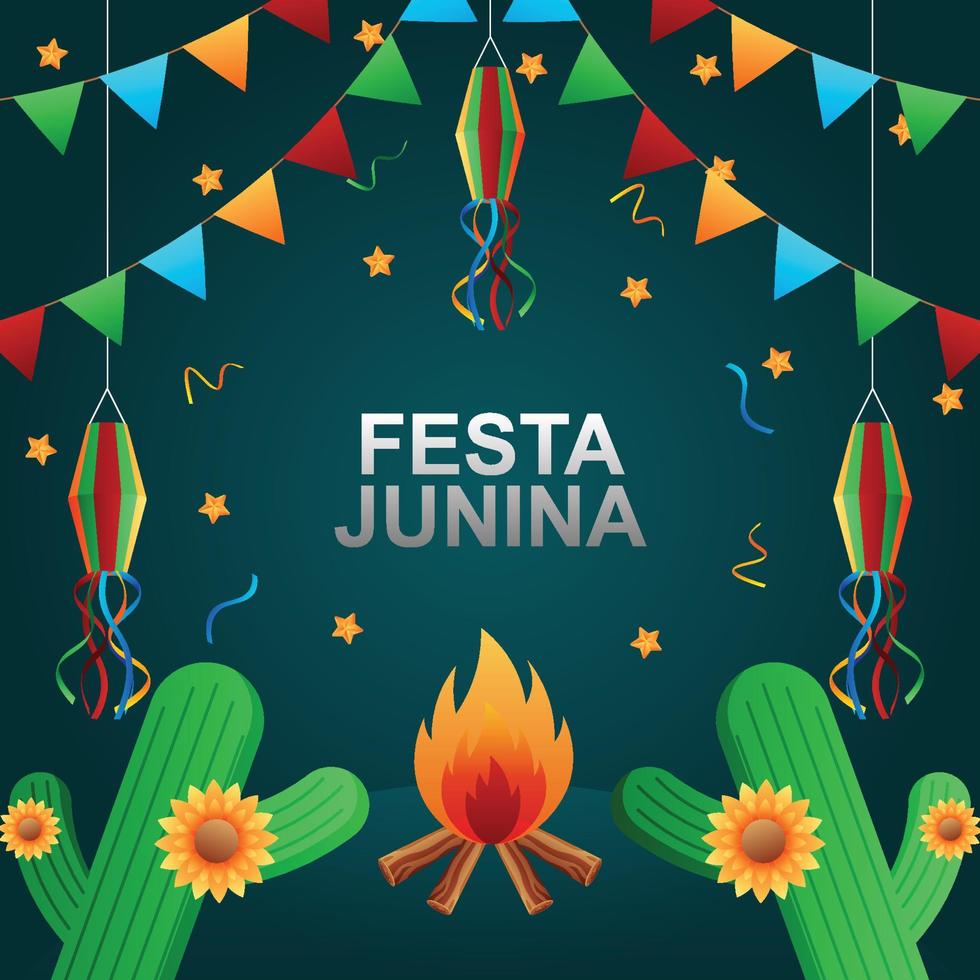 fundo de festas juninas com estilo degradê. vetor