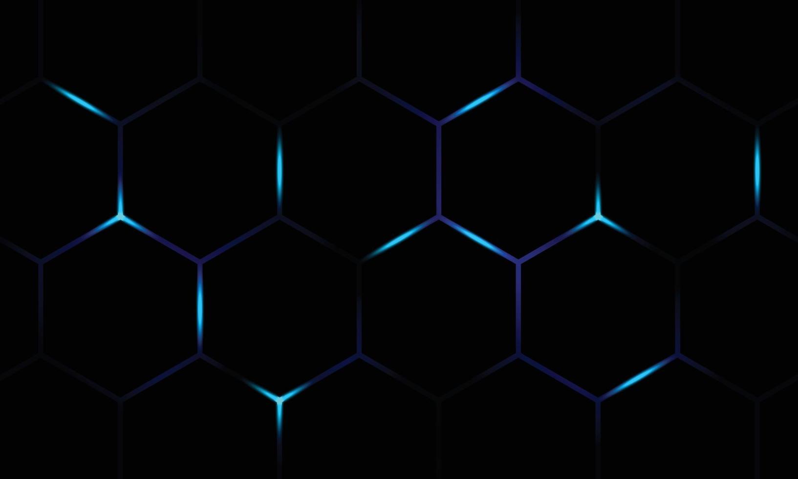 tecnologia hexagonal azul sobre fundo escuro. vetor