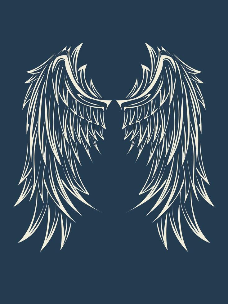 vector asas de anjo linha arte design decoração estética