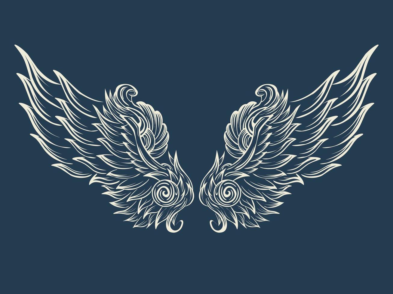design de vetor de ilustração de ícone de asas de anjo branco