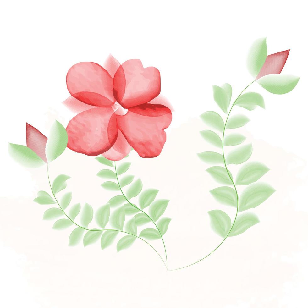 aquarela bela natureza floral design com fundo de folha pro vetor de download