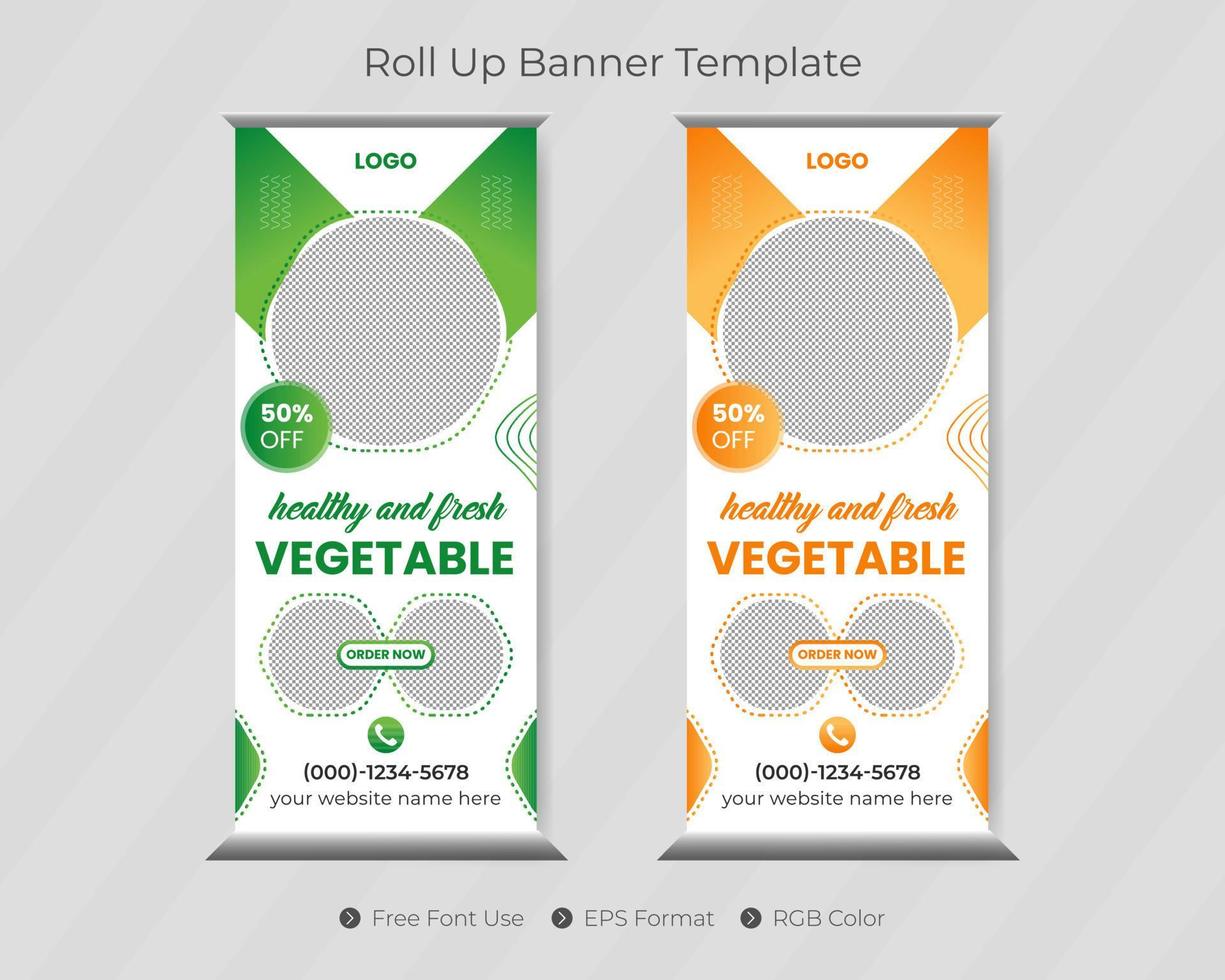 roll up banner template design download pro vetor