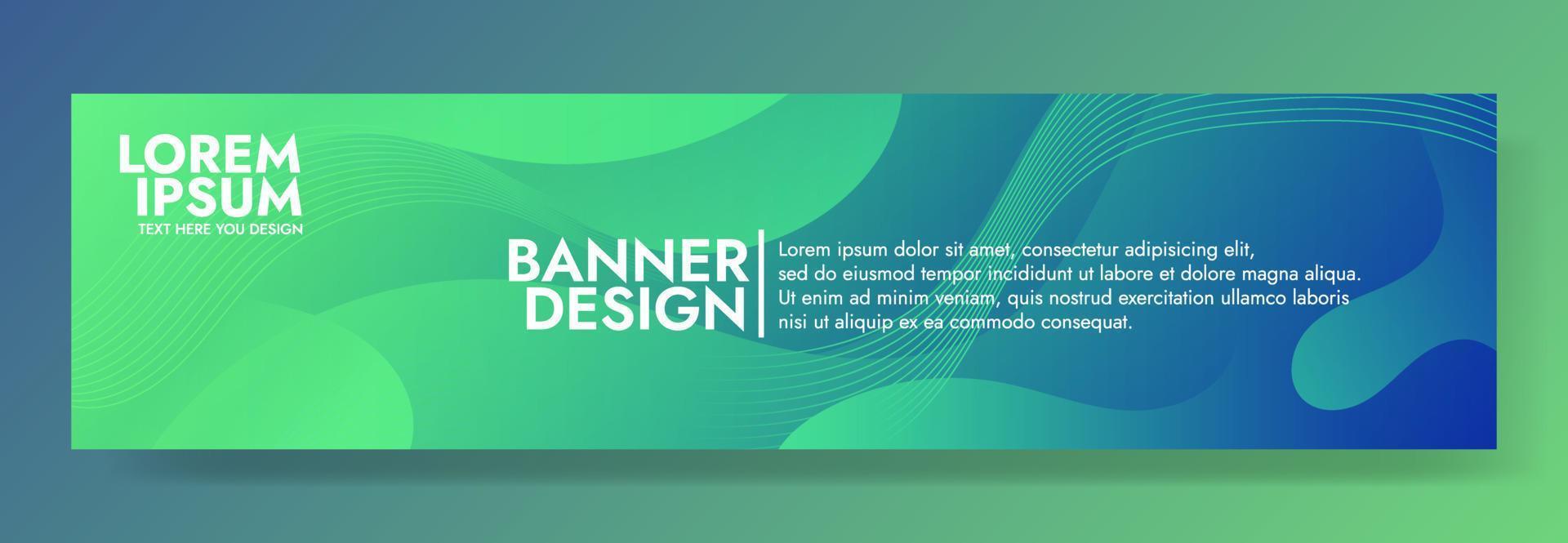 modelo de banner de onda fluida verde abstrato vetor