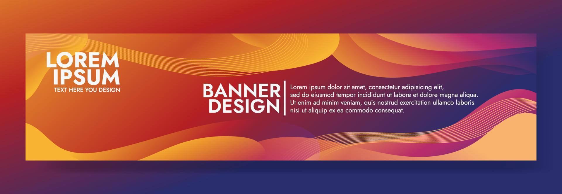 modelo de banner de onda fluida laranja abstrata vetor