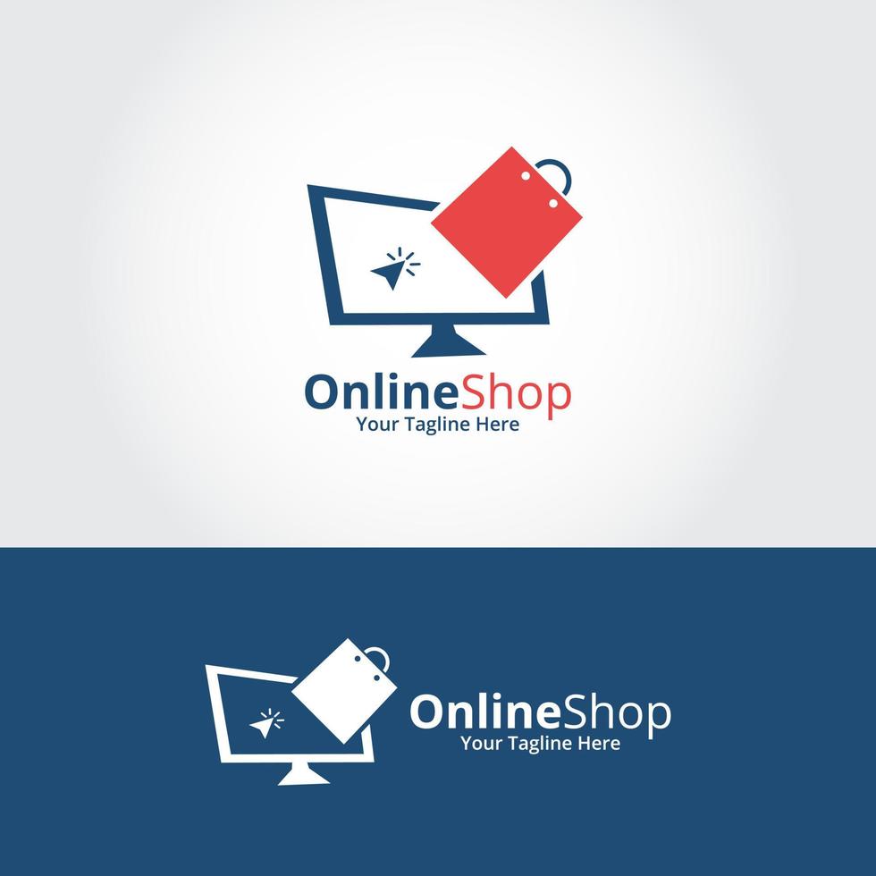 modelo de design de logotipo de loja online. gráfico de vetor de ilustração. perfeito para comércio eletrônico, venda, elemento da web da loja, emblema da empresa.