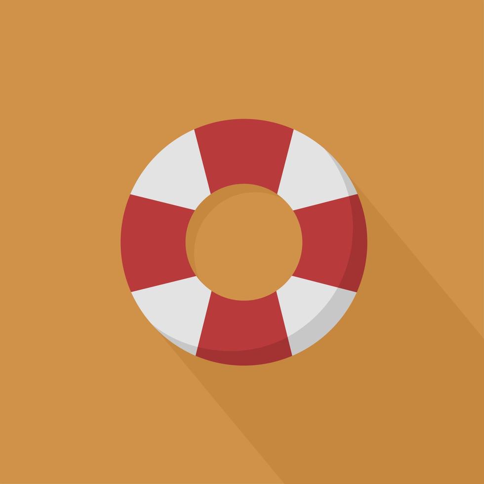 ilustração de ícone plana de bóia de natação circular vermelha e branca vetor