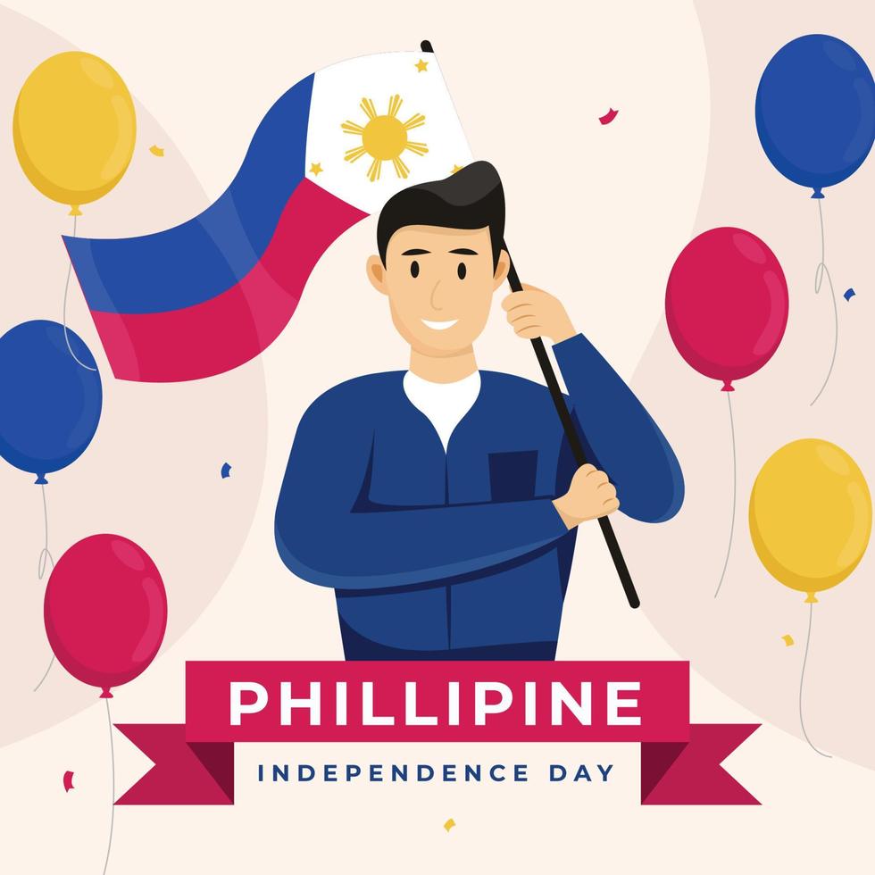 ilustração do dia da independência filipina vetor