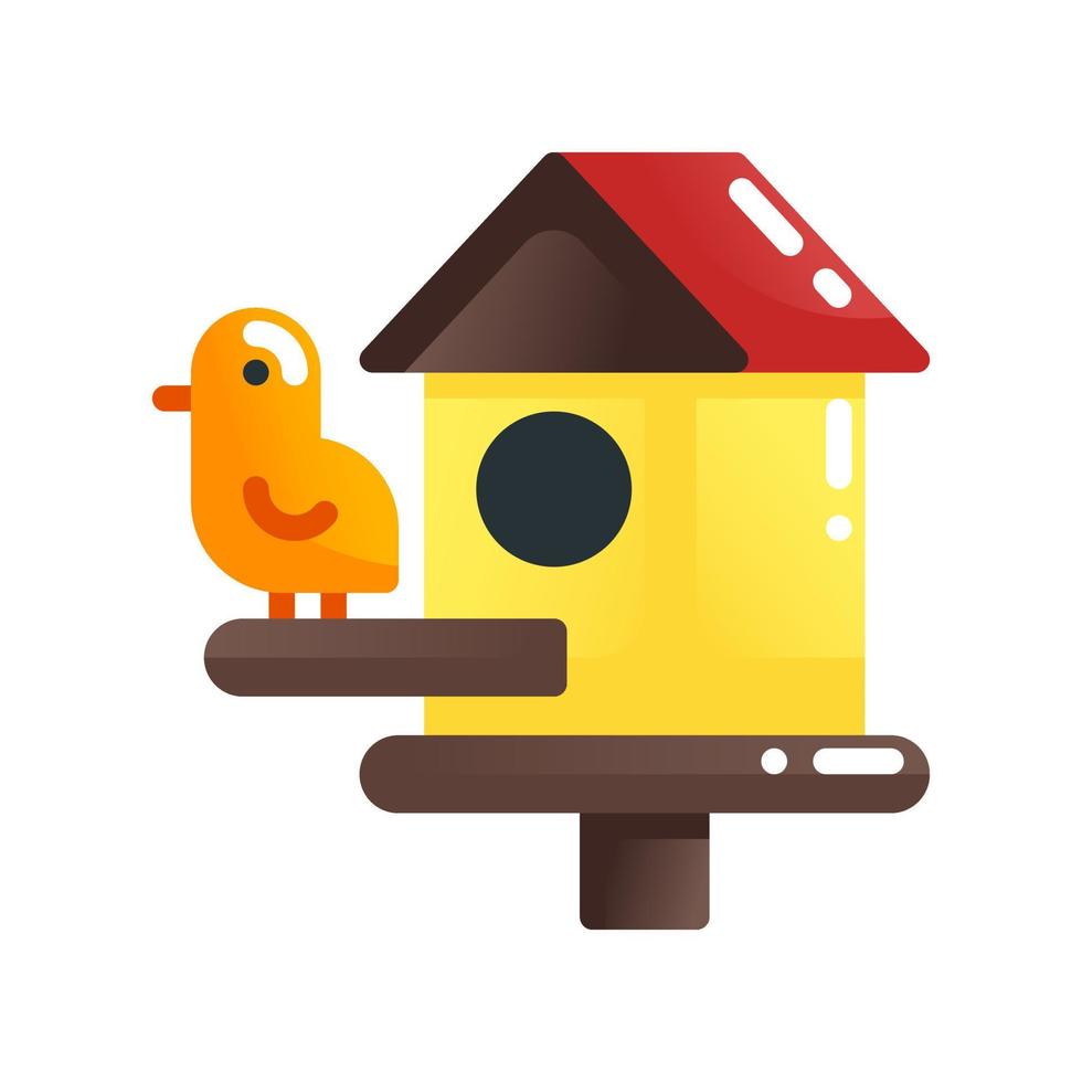 ícone de estilo gradiente plano birdhouse. ilustração vetorial para design gráfico, site, app vetor