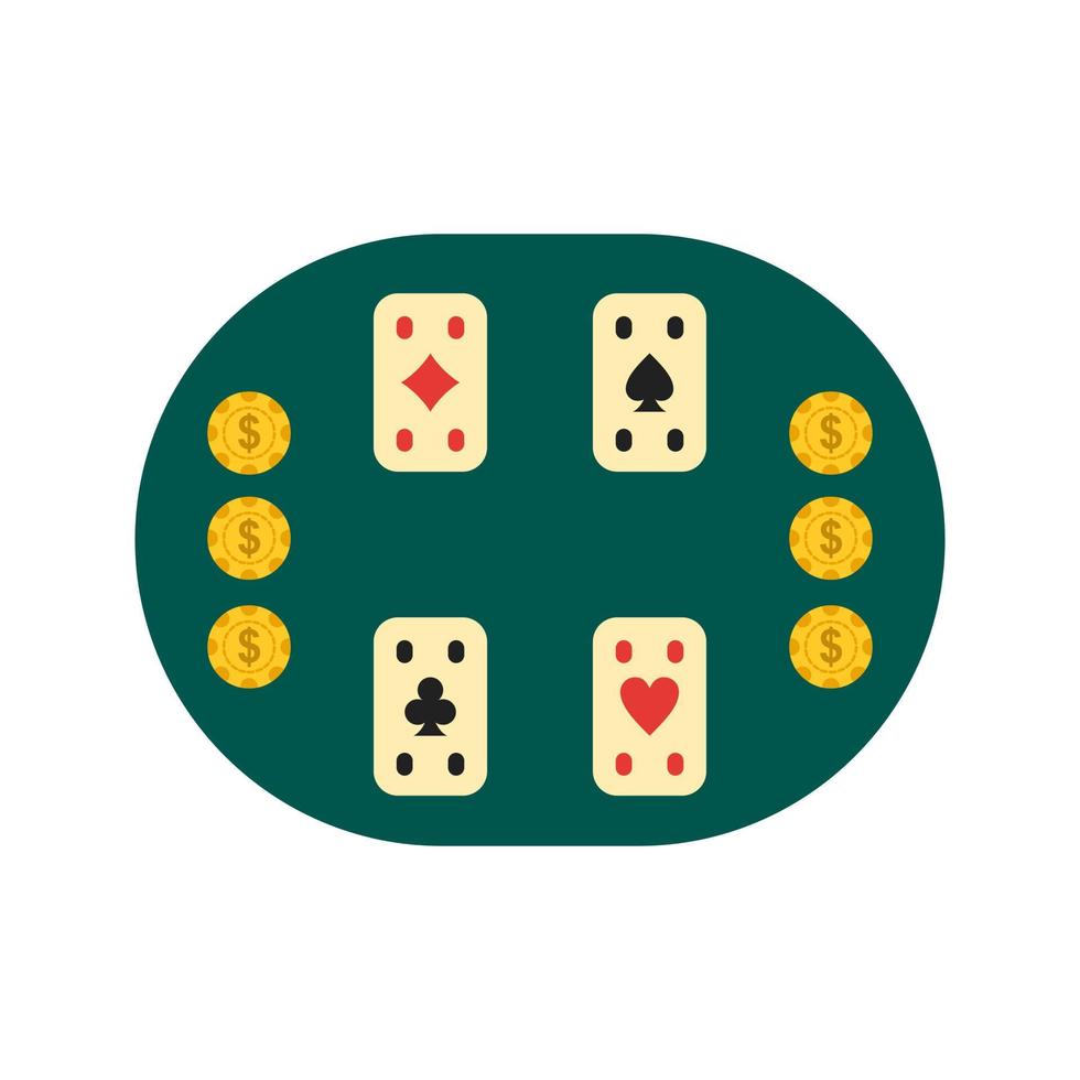 mesa de cartas plana ícone multicolorido vetor
