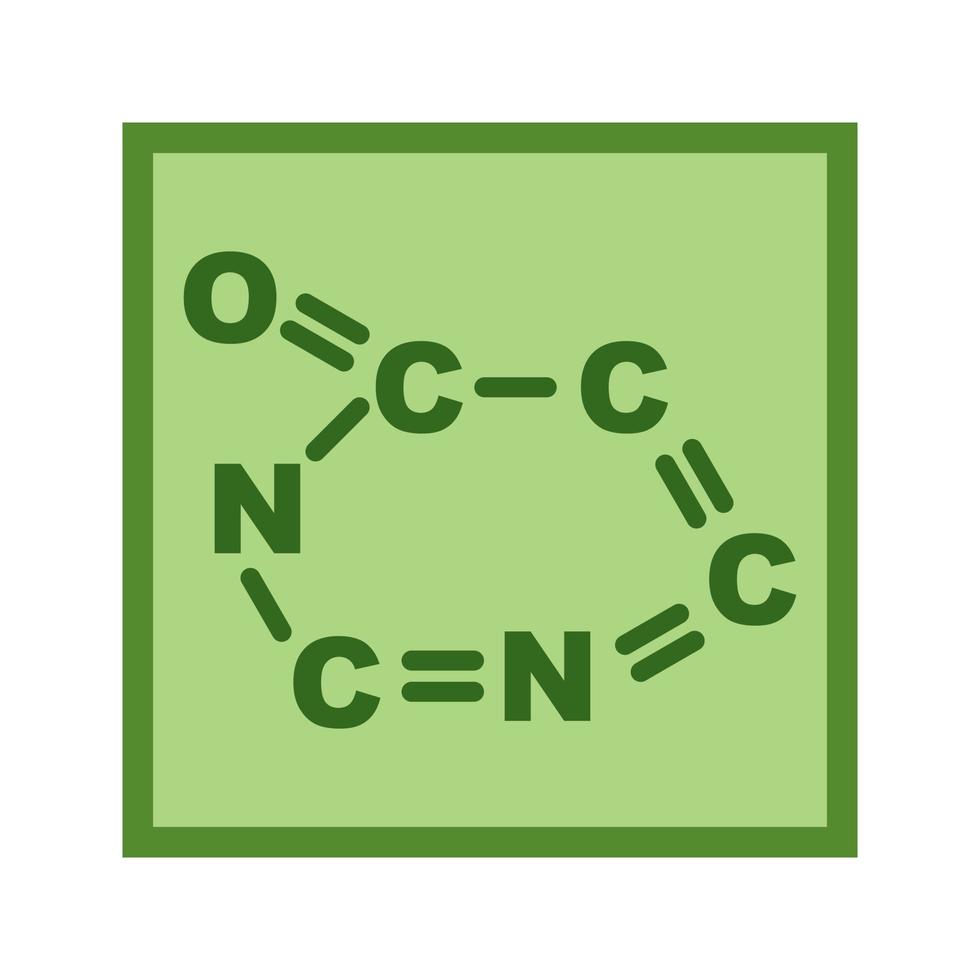 ícone multicolorido plano de fórmula química vetor