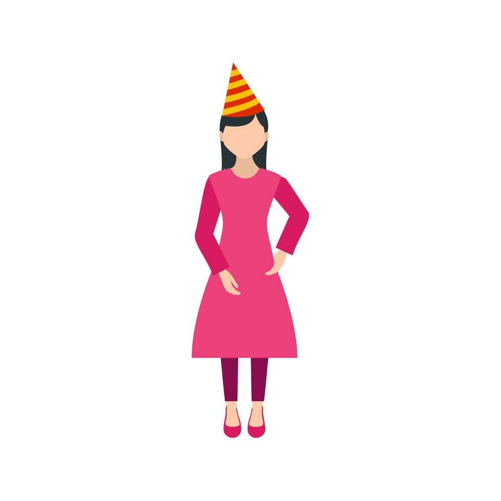 ícone multicolorido plano de aniversário de mulher vetor