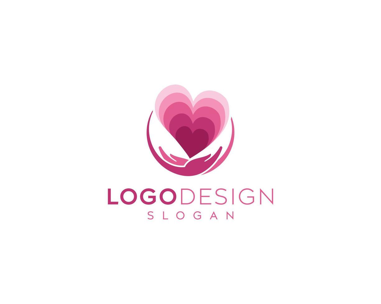 design de logotipo de amor abstrato, design de logotipo de vetor colorido de amor