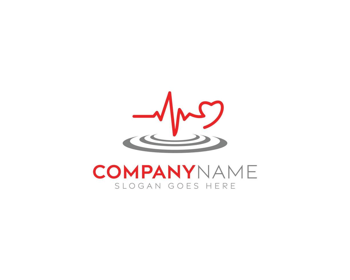 design de logotipo de onda de coração de amor, logotipo colorido de coração de amor vetor