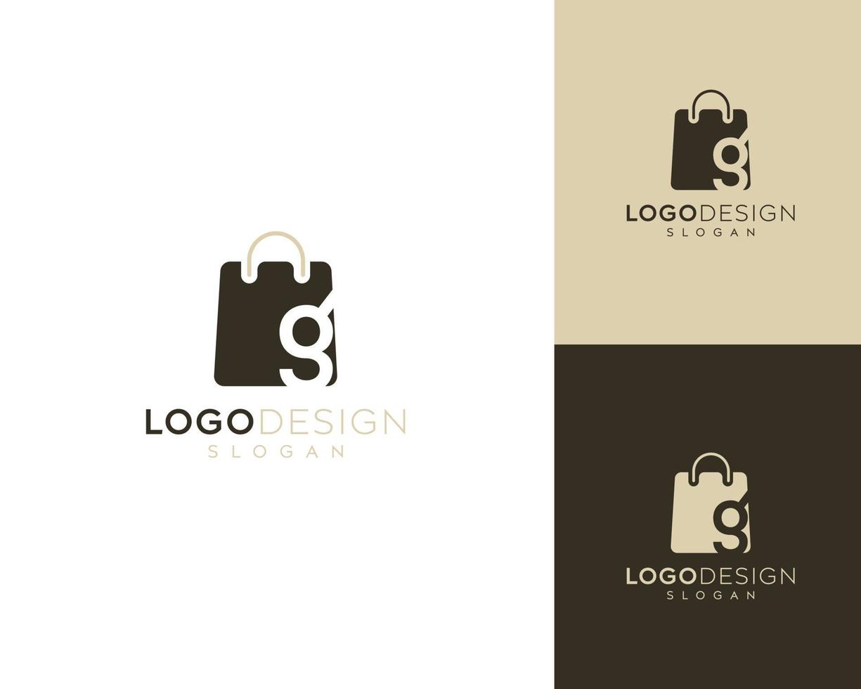 design de logotipo de vetor de saco de presente abstrato letra g