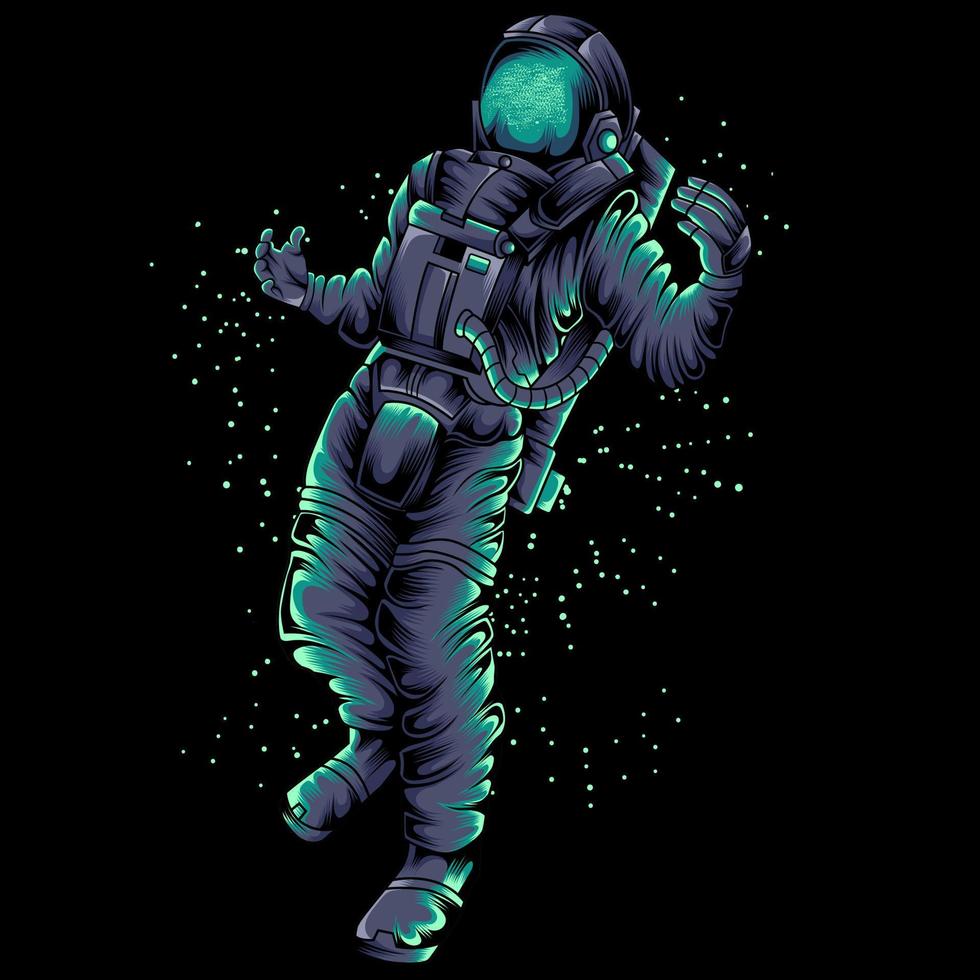 astronauta na ilustração vetorial de espaço vetor