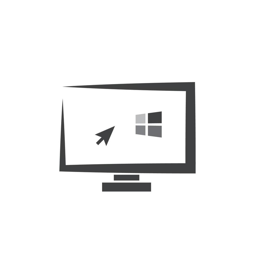 vetor de logotipo de monitor de computador