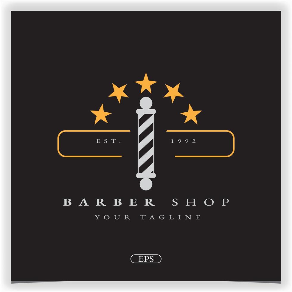 corte de cabelo de barbearia e logotipo de barbear modelo elegante premium vetor eps 10