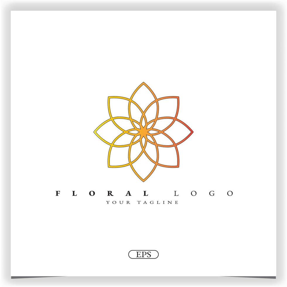 beleza logotipo floral modelo elegante premium vetor eps 10