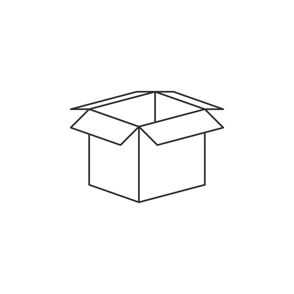 ícone de caixa com estilo de linha vetor