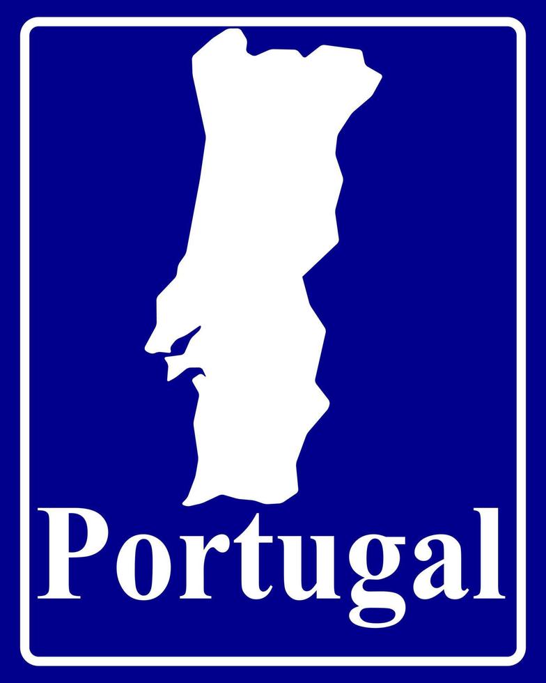 assine como um mapa de silhueta branca de portugal vetor