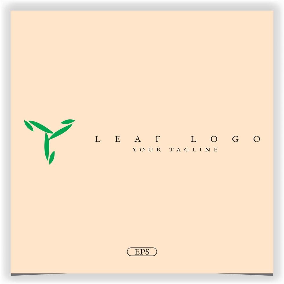 logotipo de folha de árvore verde modelo elegante premium vetor eps 10