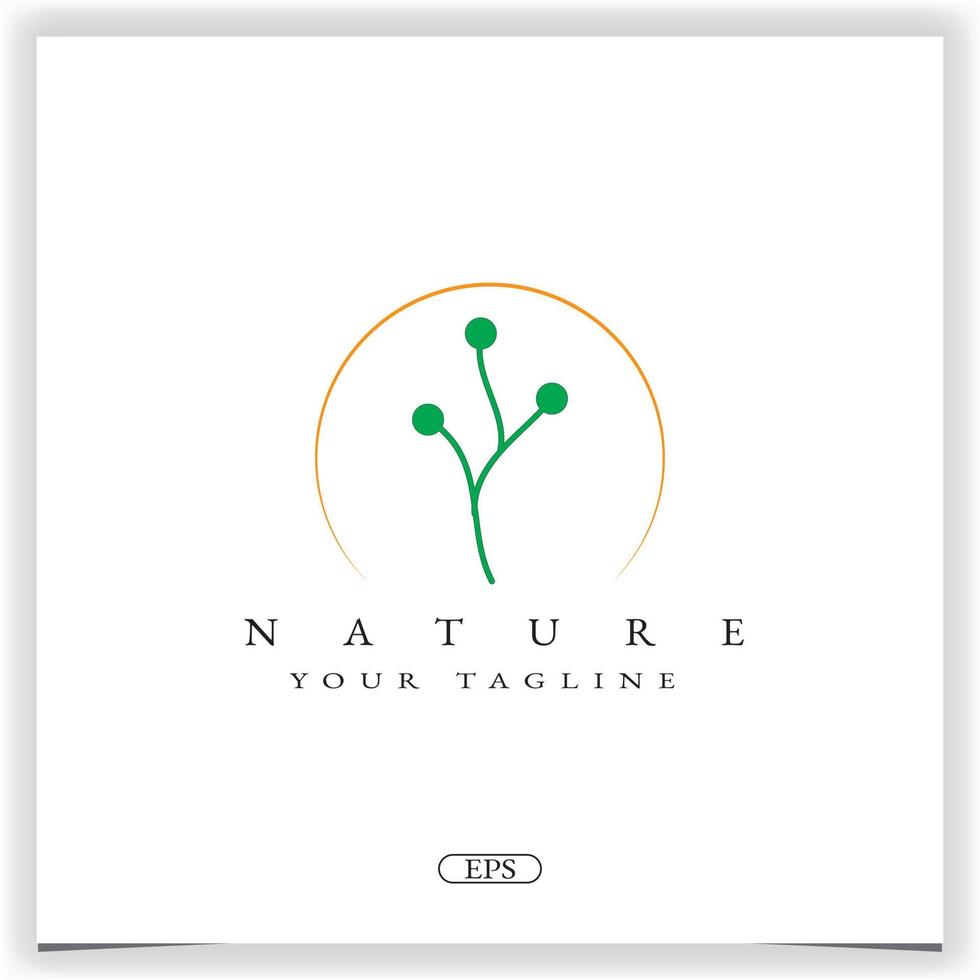 logotipo de beleza da natureza modelo elegante premium vetor eps 10