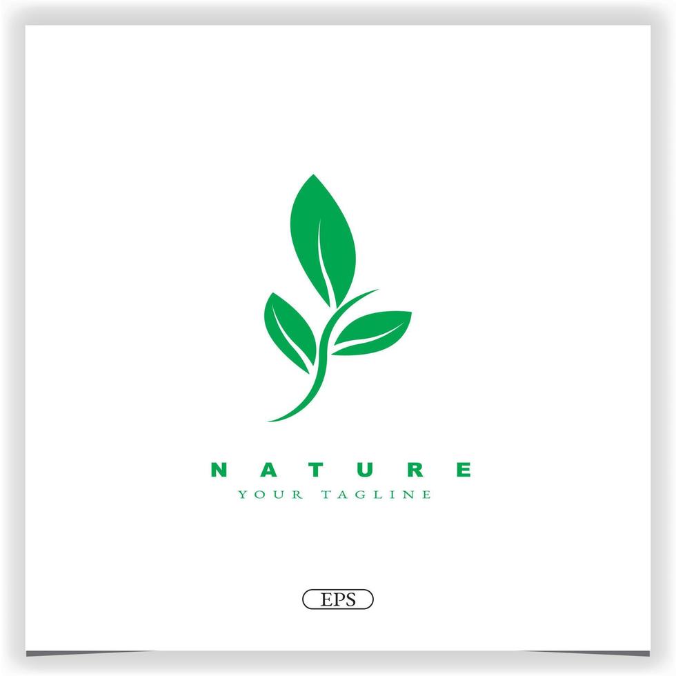 natureza planta logotipo premium modelo elegante vetor eps 10