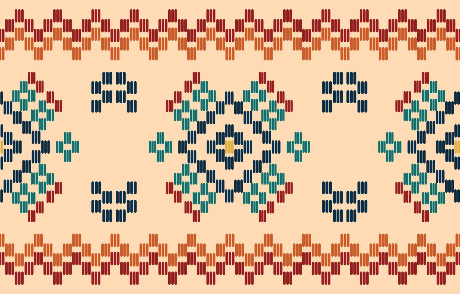 borda artesanal bela arte. padrão navajo sem costura em tribal, bordado popular, impressão de ornamento de arte geométrica asteca mexicana. design para tapete, papel de parede, roupas, embrulho, tecido, capa, têxtil vetor