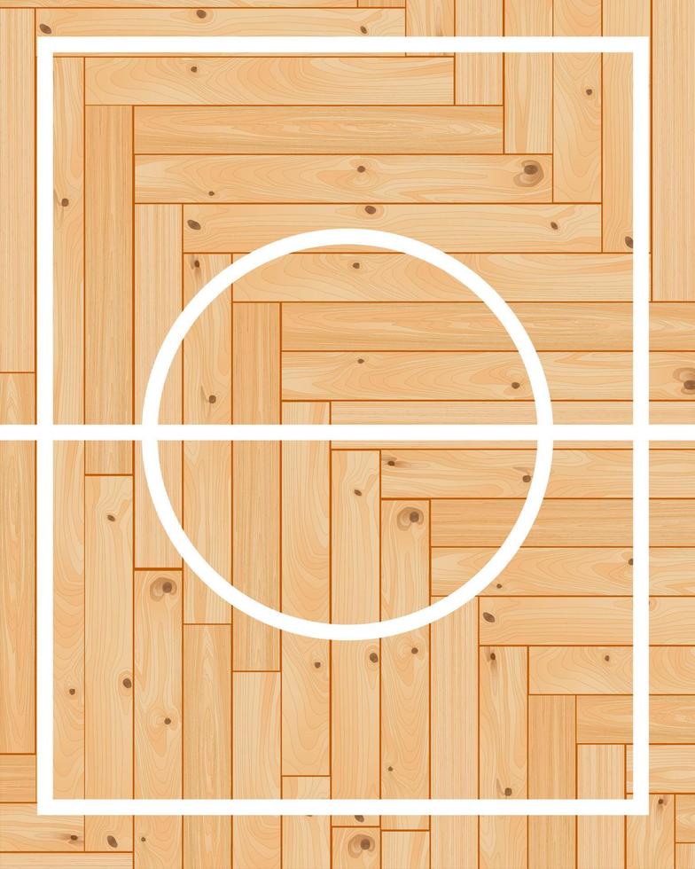 layout de centro de basquete em parquet de madeira vetor