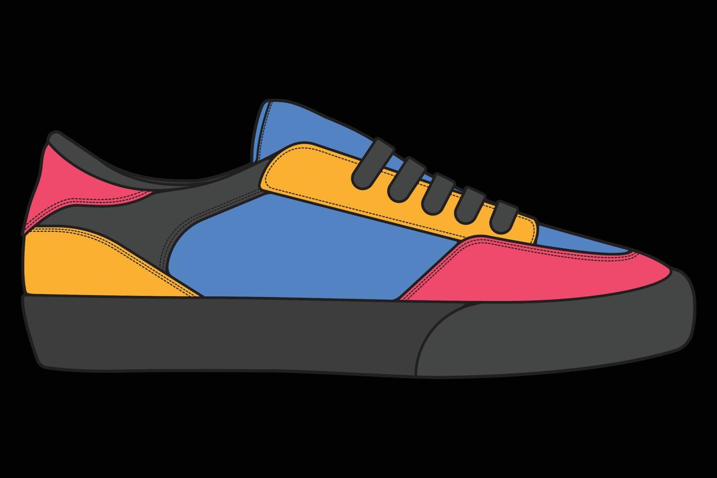 sapatos de tênis vetor para treinamento, ilustração vetorial de tênis de corrida. sapatos esportivos coloridos.