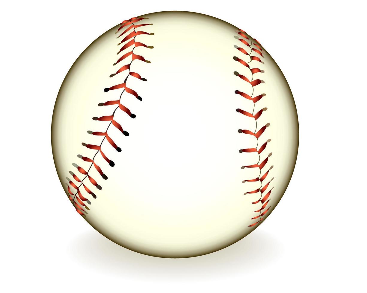 bola de beisebol com sombra no fundo branco vetor