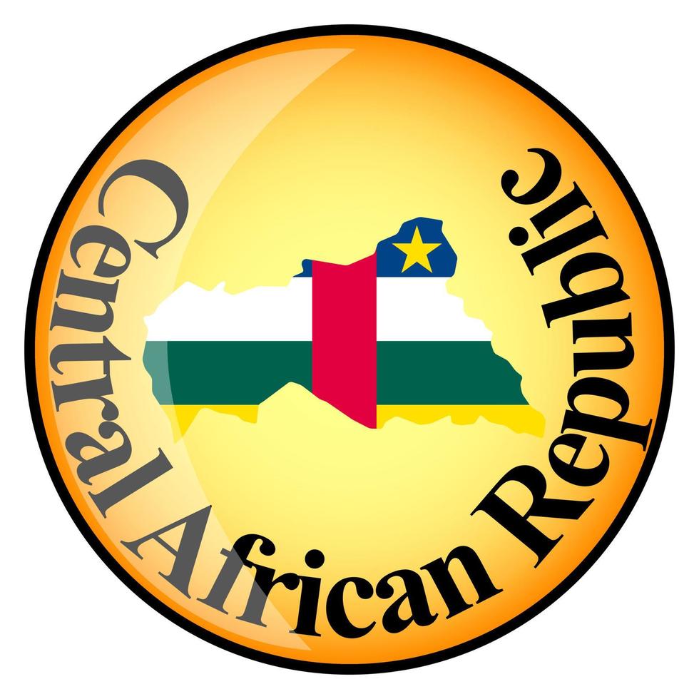 botão laranja com os mapas de imagem da república centro-africana vetor