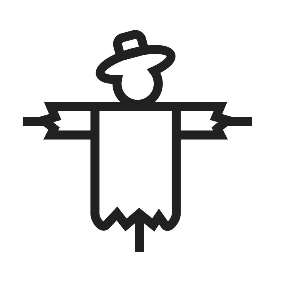 ícone de assustar linha de corvo vetor