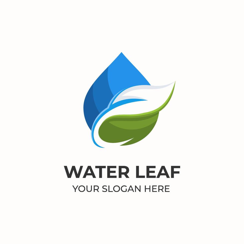 logotipo moderno da natureza da folha da água vetor