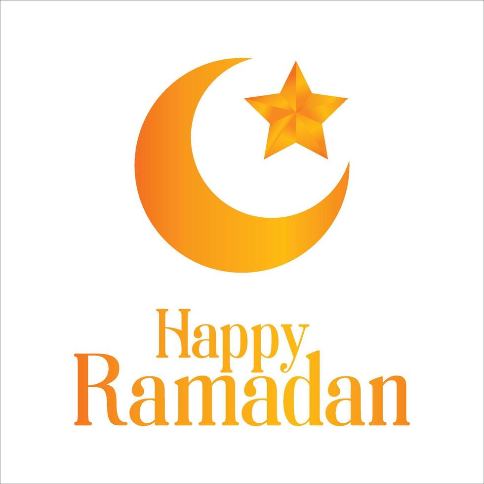 fundo de Ramadã Mubarak. design de cartão de saudação ramadan mubarak com ilustração vetorial de meia lua. ilustração vetorial de meia lua. ilustração de meia lua com cor dourada. vetor
