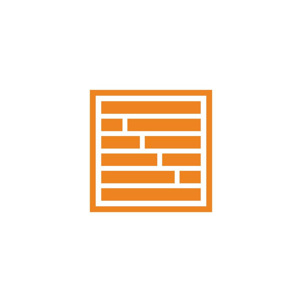 vetor de símbolo de desenho geométrico de parede de tijolo quadrado simples