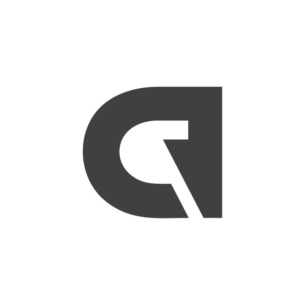 letra cq logotipo de espaço negativo abstrato vetor