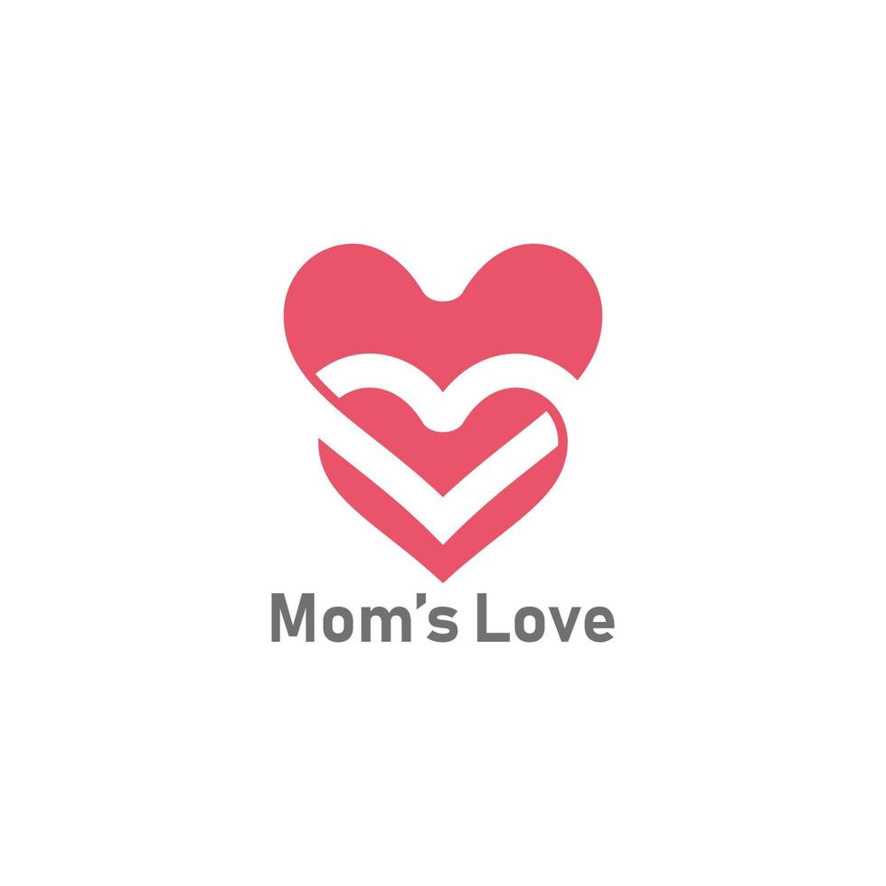 vetor de logotipo de espaço negativo de símbolo de amor da mãe
