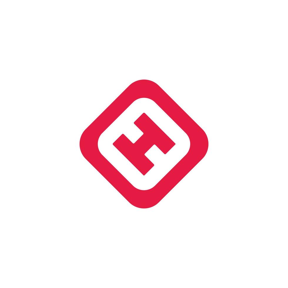 letra h quadrado abstrato geométrico simples vetor de logotipo