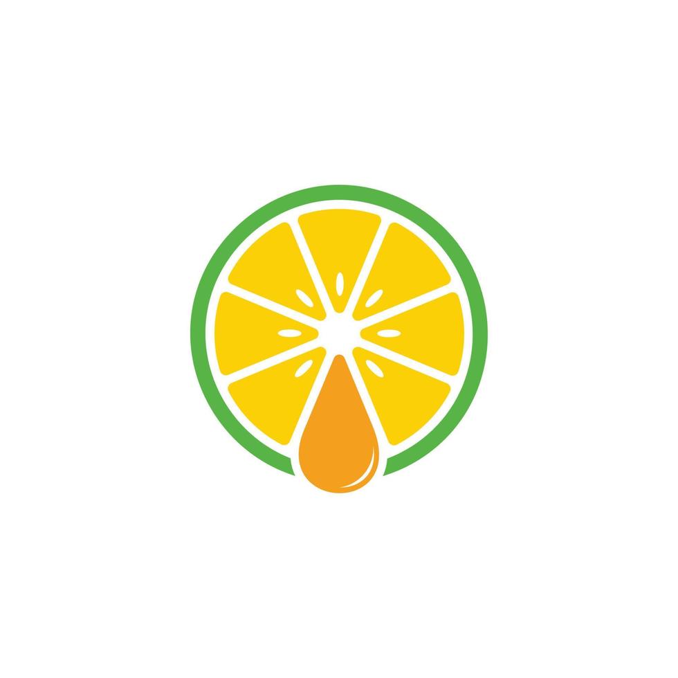 símbolo de gota de água de limão vetor de logotipo colorido geométrico