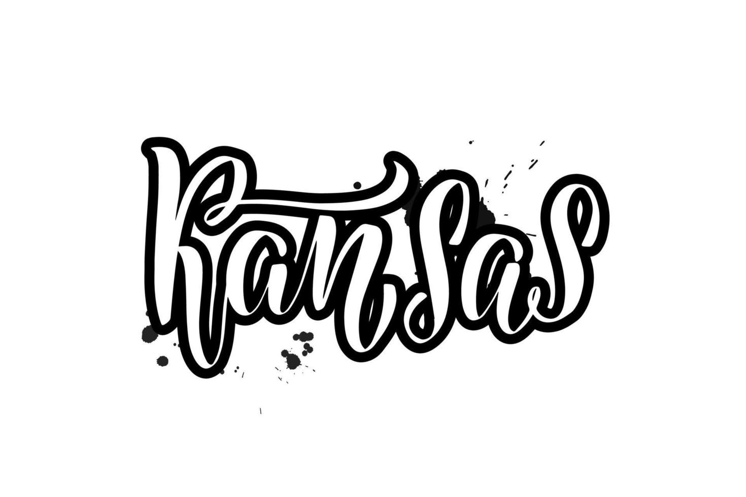 letras de pincel manuscritas inspiradoras kansas. ilustração vetorial de caligrafia isolada no fundo branco. tipografia para banners, crachás, cartão postal, camiseta, estampas, cartazes. vetor