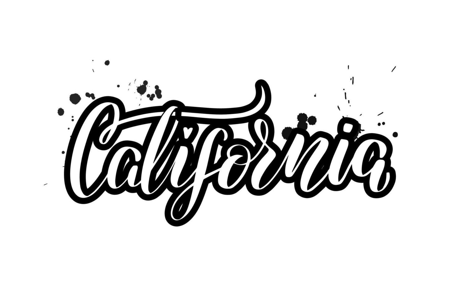 letras de pincel manuscritas inspiradoras Califórnia. ilustração vetorial de caligrafia isolada no fundo branco. tipografia para banners, crachás, cartão postal, camiseta, estampas, cartazes. vetor