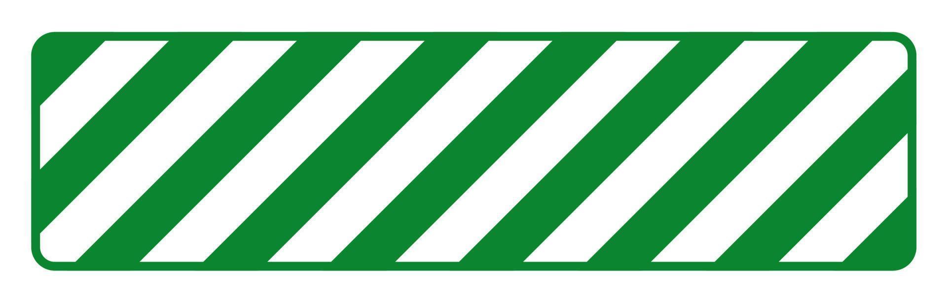 sinal de chão verde listrado branco sobre fundo branco vetor