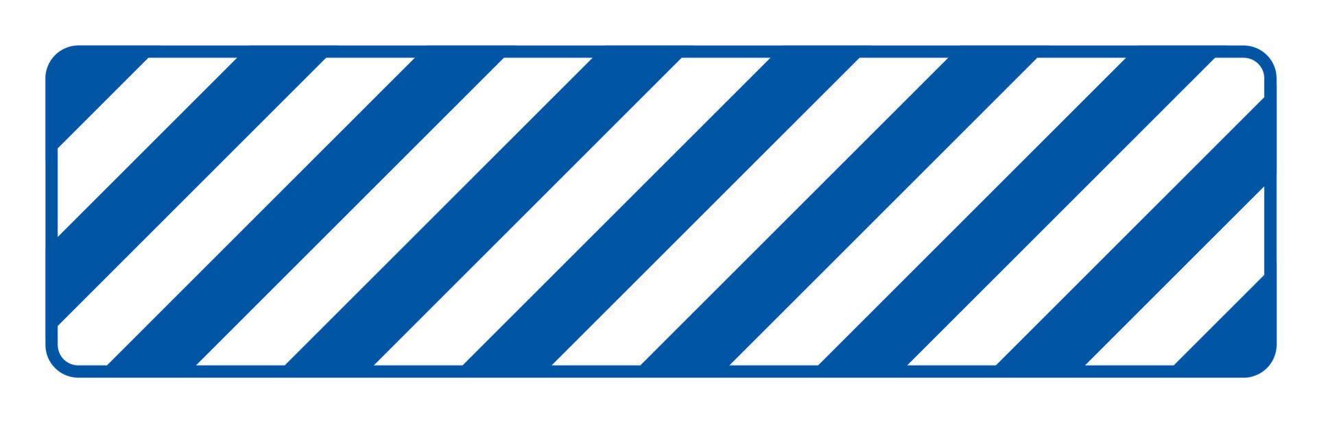 sinal de piso listrado branco azul sobre fundo branco vetor