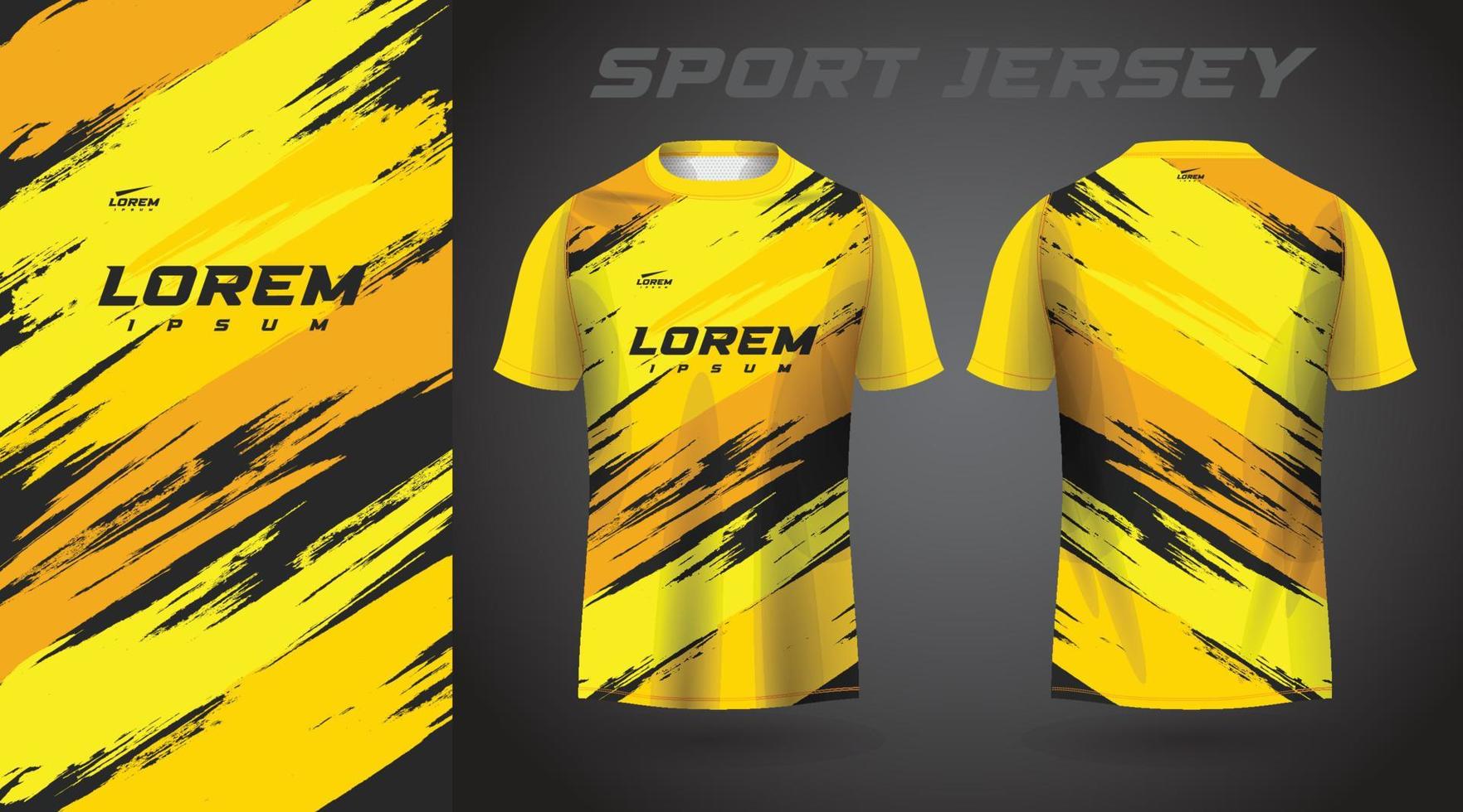 design de camisa esportiva de camiseta amarela vetor