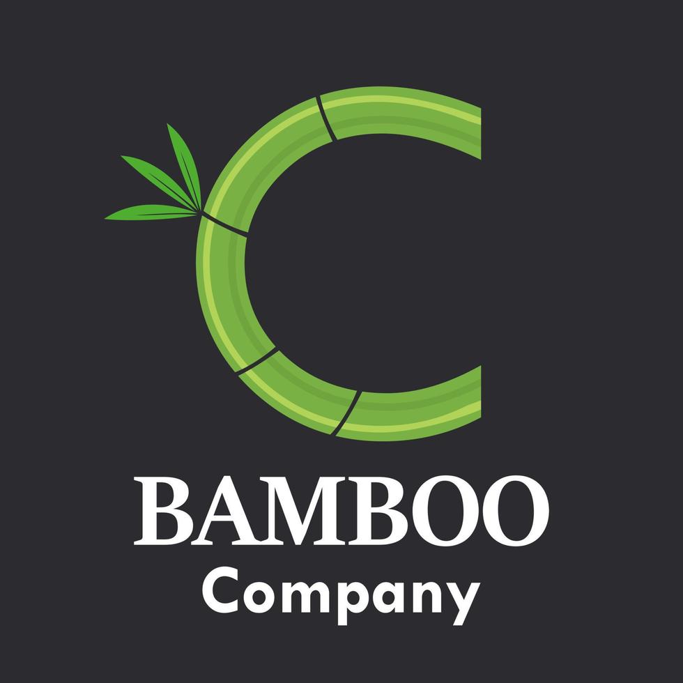 letra c ilustração de modelo de logotipo de bambu. adequado para o seu negócio. vetor