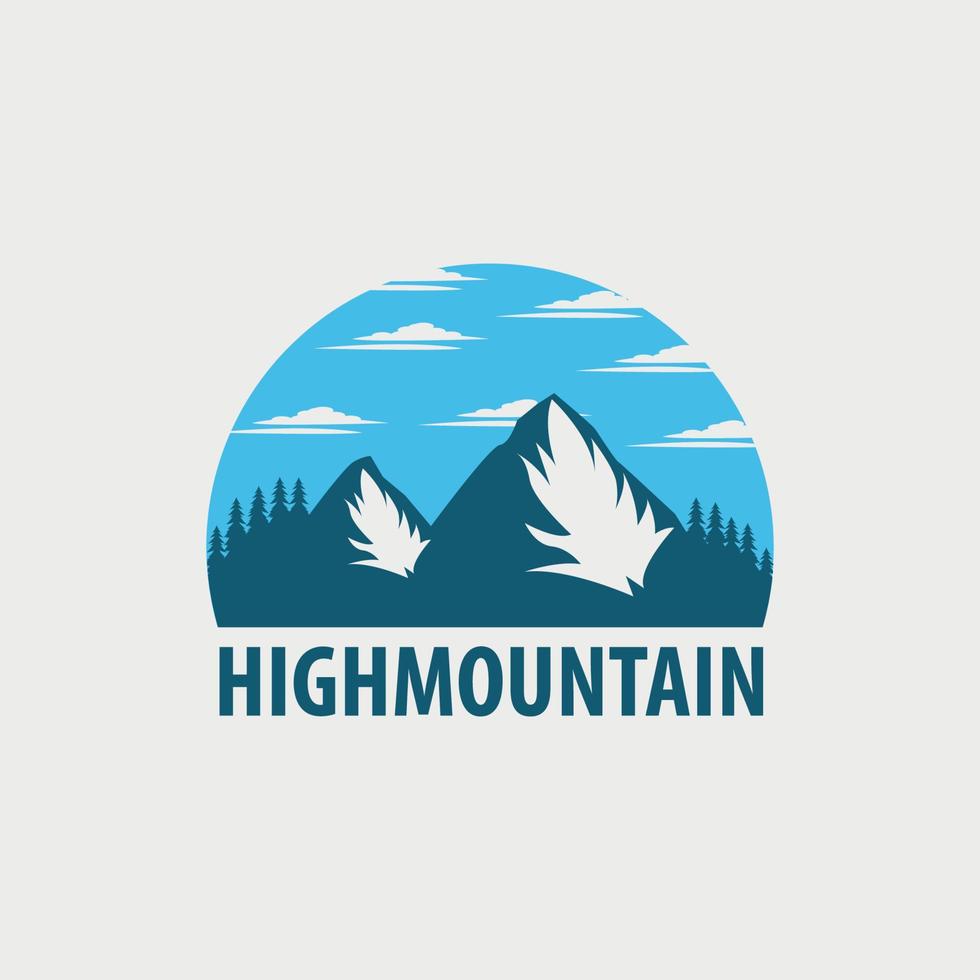 conceito de logotipo com fotos de paisagens e montanhas nele vetor