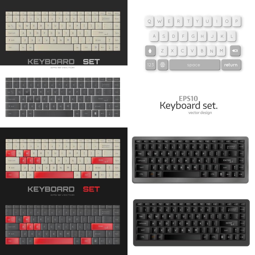 conjunto de teclado grande conjunto de vetores