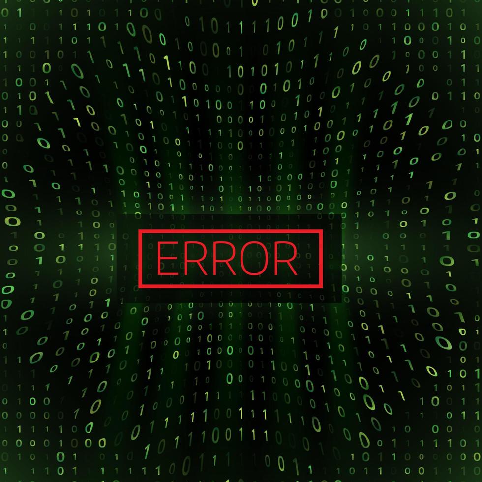 fundo de números digitais de erro do sistema. vetor
