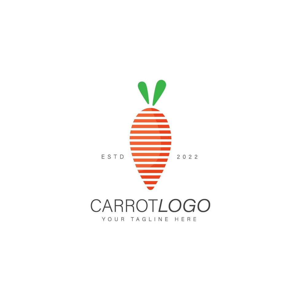 ícone de ilustração de design de logotipo de linha de cenoura vetor